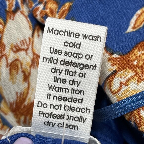 Japna Dress Womens XS Blue Floral Maxi Babydoll Tie Back Tiered Boho Hippie - Picture 11 of 11